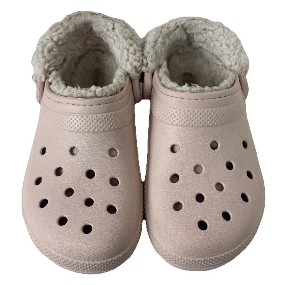 Crocs Classic Fleece Lined Clog Sherpa Slip On Shoes Womens 9 Pink